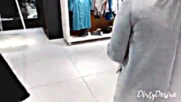 Public oral sex and swallowing cum in a mall