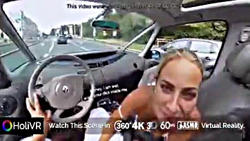 Car sex adventure in 360 VR, explicit and driving