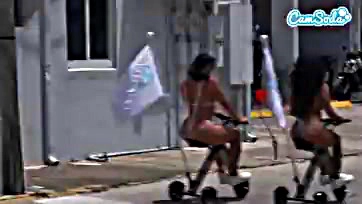 Sexy Latinas ride trikes, flaunting big booties