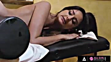 Gabby gets her pussy fucked by a masseuse