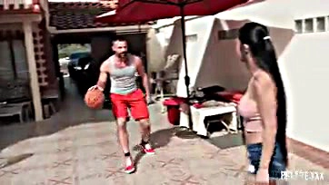 Jade scores cock after basketball game, gets pussy pounded