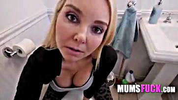 Stepmom helps with massive boner issues