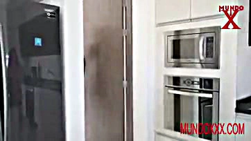 Gisel and Mia eat pussy in the kitchen