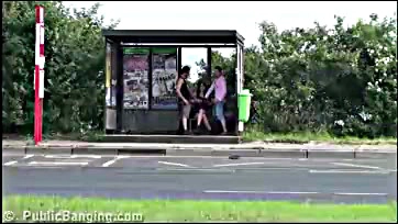 Girl gets rough sex at public bus stop