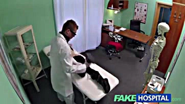 A doctor gives a teen a creampie