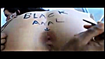 Big black cock ass-fucks curvy white slut