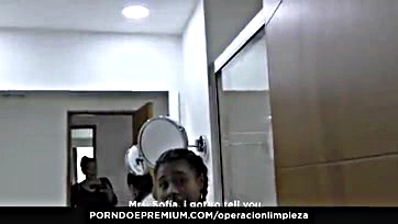 Latina maid eats pussy on duty, no shame