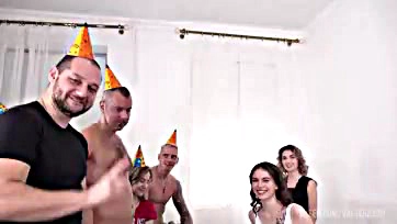 Birthday teen gets non-stop anal and ass-fucked