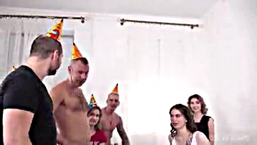 Birthday teen gets non-stop anal and ass-fucked