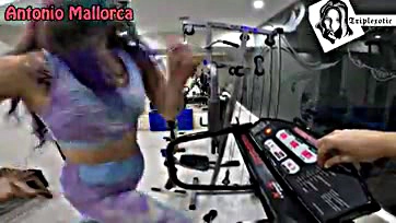 A muscular Argentine gets brutally anally penetrated in the gym