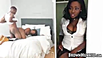 Two black women get massive cocks shared