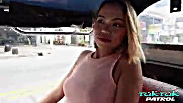 Blonde Thai star gets rough sex from tuk tuk drivers