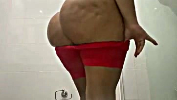 Public toilet has hidden camera and sexy ass