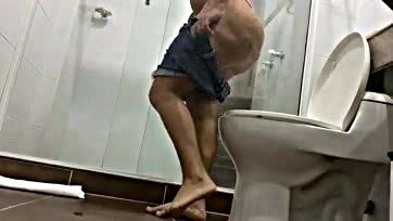 Public toilet has hidden camera and sexy ass