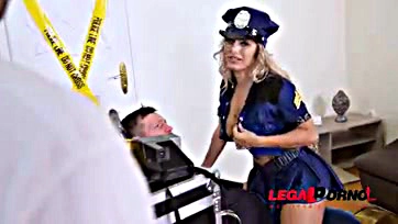 Officer Mia gets brutally double-penetrated by two studs