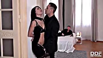 Nikita Bellucci gets brutal BDSM punishment from two men