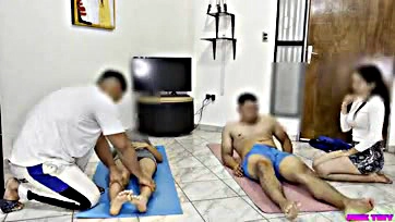 Perverted client gets wife's massage, NTR