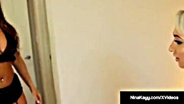 Nina Kayy gets pounded by strap-on sex