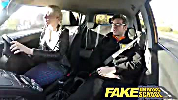 Naughty student gets creampied by horny driving instructor