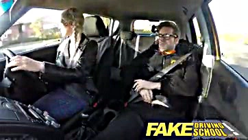 Naughty student gets creampied by horny driving instructor