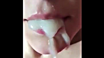 She blows her friend's dick in the mouth