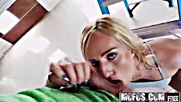 Ryan Driller's blonde beats fear, tries anal sex