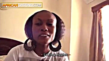 Black goddess gets pounded on casting couch, gets wet