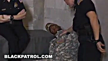 Police officer uses fake soldier's ass for sex pleasure