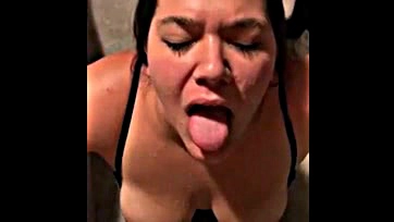 Whore begs for cum from big-titted Latina's facial