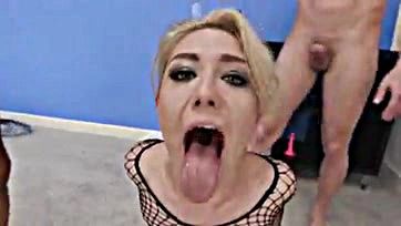 Eva gets DP, piss drinks from three large cocks