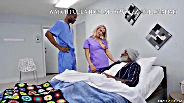 Nurse helps fat ass get thick anal sex