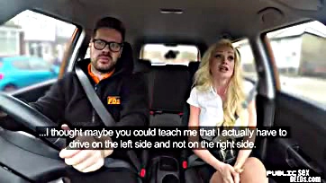 MILF gets screwed by driving tutor outdoors