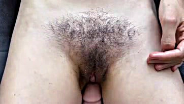 Stepson's hairy cock fucks stepmom's wet, hairy cunt