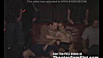 Teen gets cum-filled ass at dirty porn theater