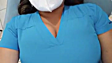 Nurse secretly pleasures herself at work, gets free porn