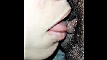 I lick my stepsister's hairy, unshaven pussy