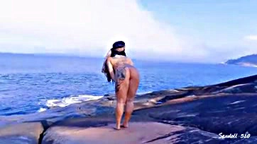 Amadora's public beach sex romp with a sex doll