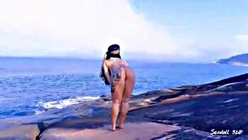 Amadora's public beach sex romp with a sex doll