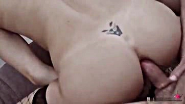 Explicit sex scene featuring milf, anal, creampie, and blowjob