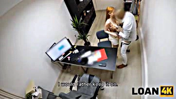 Desperate chick gets screwed by loan manager