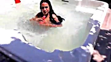 Stepmom's public jacuzzi romp caught on camera by hubby