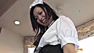 Boss jerks off on maid's face, gets her pregnant