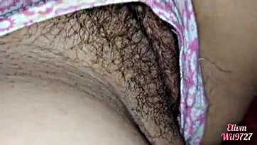 Desi La Hijasta shows off her hairy crotch