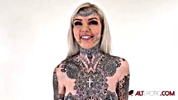 Freaky chick gets her tattooed ass rocked hard