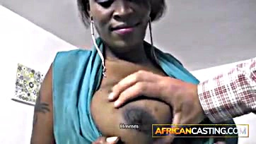 African milf takes white cock for one job