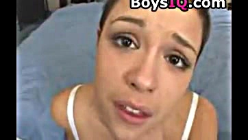 Teen gagged on multiple men's semen in a sex video