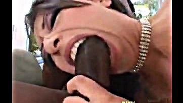 Petite woman has double penetration with two black cocks