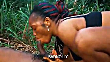 Nigerian newbie gets horny and has outdoor sex