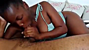 Girl performs explicit sex acts on boyfriend's erect penis