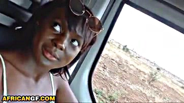 African GF craves cum in van after safari trip